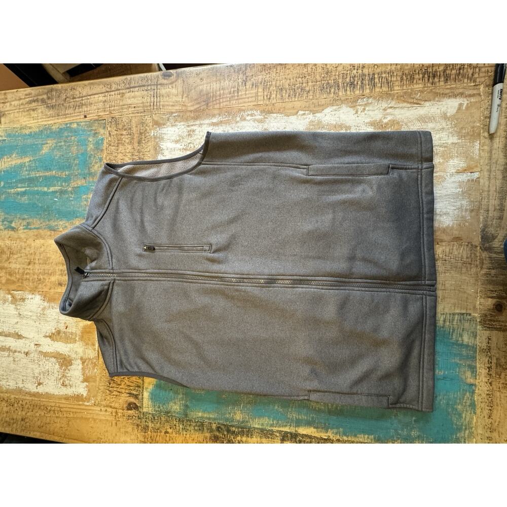 IZOD Advantage Performance Vest Mens Large Gray Stretch Outdoor Fleece Inside